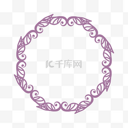 紫色简单花纹图案花环