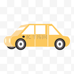 汽车小轿车图片_汽车小轿车黄色卡通立体绘画