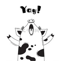 生日字符图片_插图中有一只快乐的小猪它叫着耶
