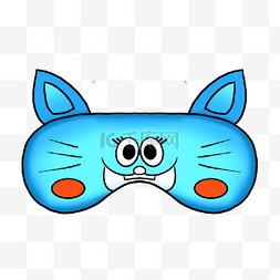 睡眠眼罩可爱蓝色小猫造型