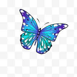 點點蝴蝶結图片_白色的水彩蝴蝶蓝色