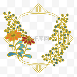 植物装饰图案纹样图片_日本传统花纹花卉边框