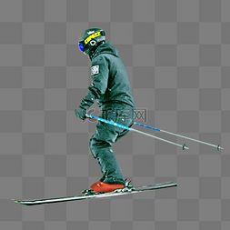 冬季滑雪的男孩