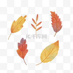 水彩树叶秋季图片_水彩风格的红色叶子
