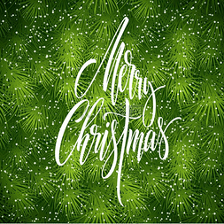 圣诞快乐手绘字体圣诞节书法绿色
