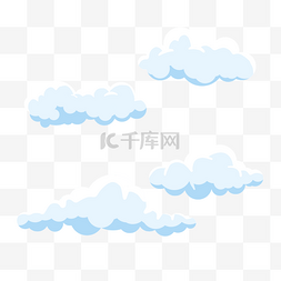 大自然漂浮蓬软白色卡通云朵