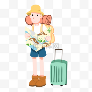 卡通可爱旅游人物素材图片免费下载-千库网