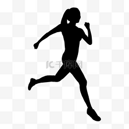 健身运动女生图片_跑步剪影女生快跑