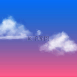 蓝色日出背景图片_现实的云。