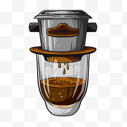咖啡滴滤图片_饮品品味美食越南特产滤漏咖啡