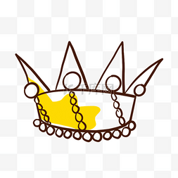 黄色简约宝石线稿皇冠