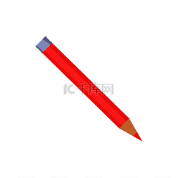 红色锋利的铅笔与孤立在白色背景