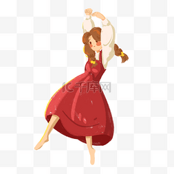 红色跳舞的女孩