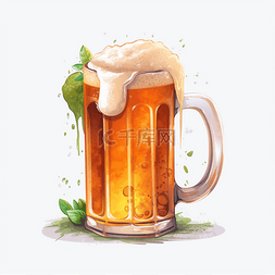 日本扎啤图片_夏季手绘啤酒扎啤