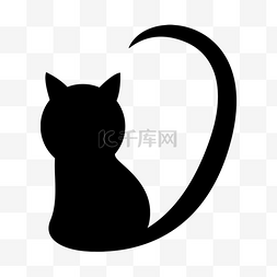 猫咪爱心的样式猫咪黑色剪影
