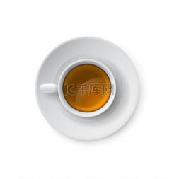 瓷茶杯图片_现实的茶杯热饮带茶托的全白色陶