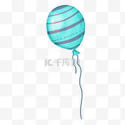 炫彩氢气球图片_气球飘零蓝色图片绘画卡通