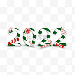 立体拐杖糖图片_2022圣诞节日绿色拐杖糖元素立体