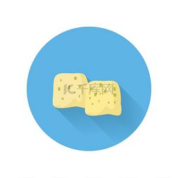 奶酪背景图片_扁平样式的带有模具矢量图标的奶