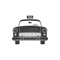 复古旅行车图片_复古的美国出租车孤立的单色图标
