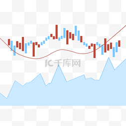 上升下降蓝色图片_股票k线图上升趋势商业证券交易