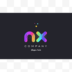 字母X图标图片_nx n x 彩色的彩虹创意颜色字母表