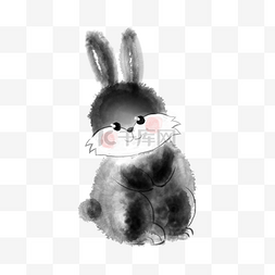 兔年快乐图片_水墨兔年小兔子