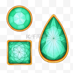绿色水晶图片_水晶宝石水彩