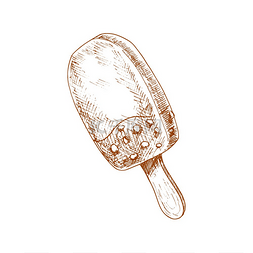 爱斯基摩冰淇淋巧克力釉孤立的素