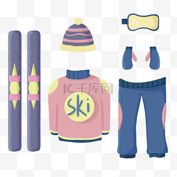 阳光明媚的衣服图片_冬季运动滑雪用品套图