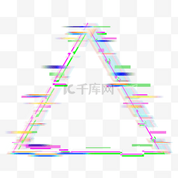 彩色三角形霓虹故障边框