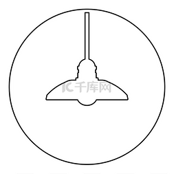 吊灯格子吊灯图标圆形黑色矢量插