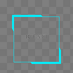 蓝色霓虹灯电竞科技感边框