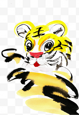 卡通老虎动物图片_黄色的小老虎