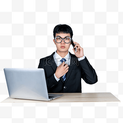 商务男士打电话图片_商务男士电脑桌前办公打电话整理