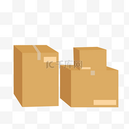 送货图片_快递送货箱子纸箱叠加运输货物