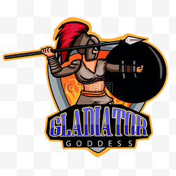 logo设计图片_角斗士女战士古罗马