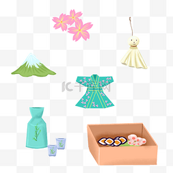 日和服图片_日系和风樱花和服日式手账