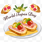 美味的食物拼盘世界Tapa Day