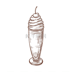 冰淇淋色杯图片_玻璃杯里的冰淇淋甜蜜的漩涡上面