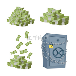 钞票堆图片_积累和储蓄资金概念矢量积累和储