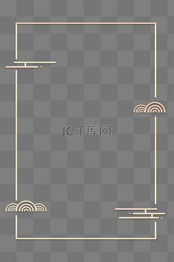 金边立体标题框图片_立体金边浮雕花纹祥云边框