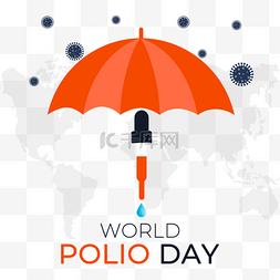 世界脊髓灰质炎日保护伞可爱打疫