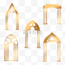 金色婚礼主题图片_欧式拱门