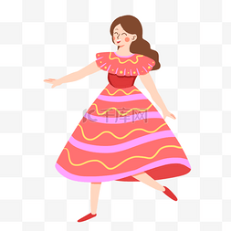 巴西六月节粉色裙子跳舞的女孩
