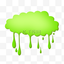 简约云朵文字框图片_绿色云朵果冻液体