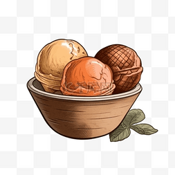 夏日甜品插画图片_手绘夏日甜品冰淇淋