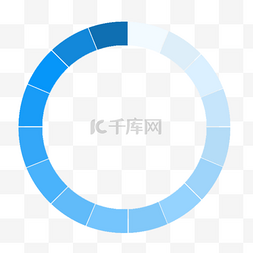 紧凑型页面图片_蓝色渐变圆形进度条页面等待图标