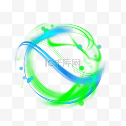 蓝色和绿色圆点抽象光效光球