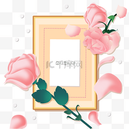 韩国花卉感恩月粉色手绘玫瑰